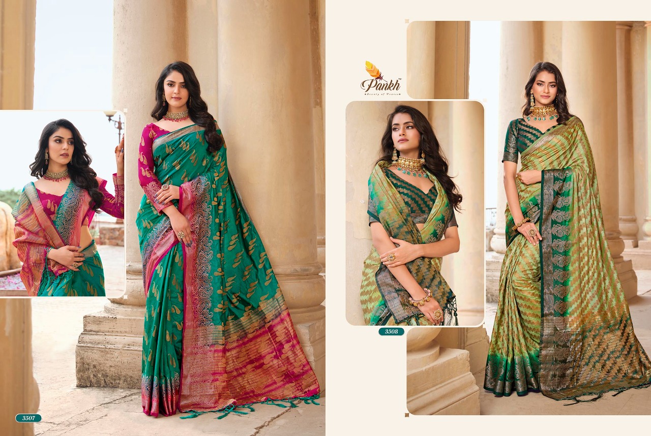 pink lotus pankh ruchi silk vol 3 raw silk elegant saree catalog