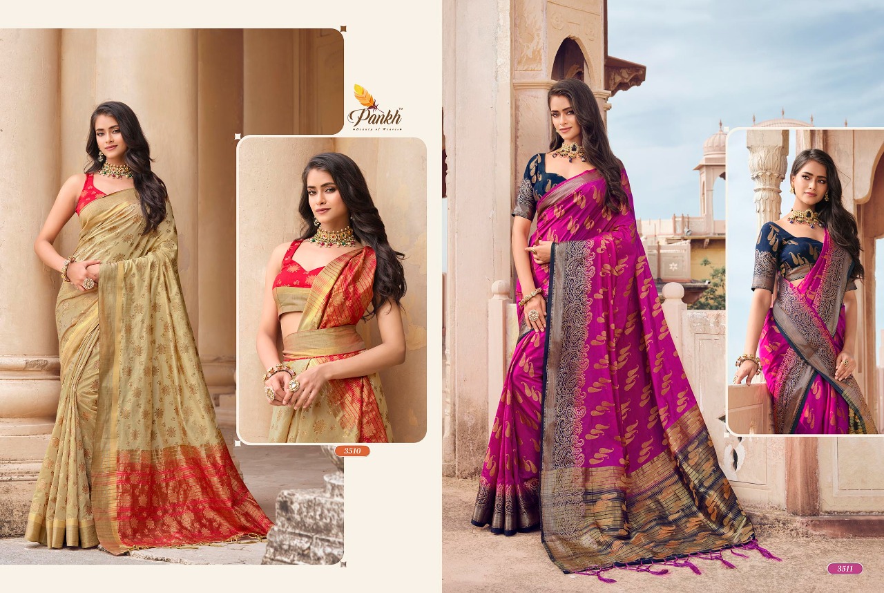 pink lotus pankh ruchi silk vol 3 raw silk elegant saree catalog