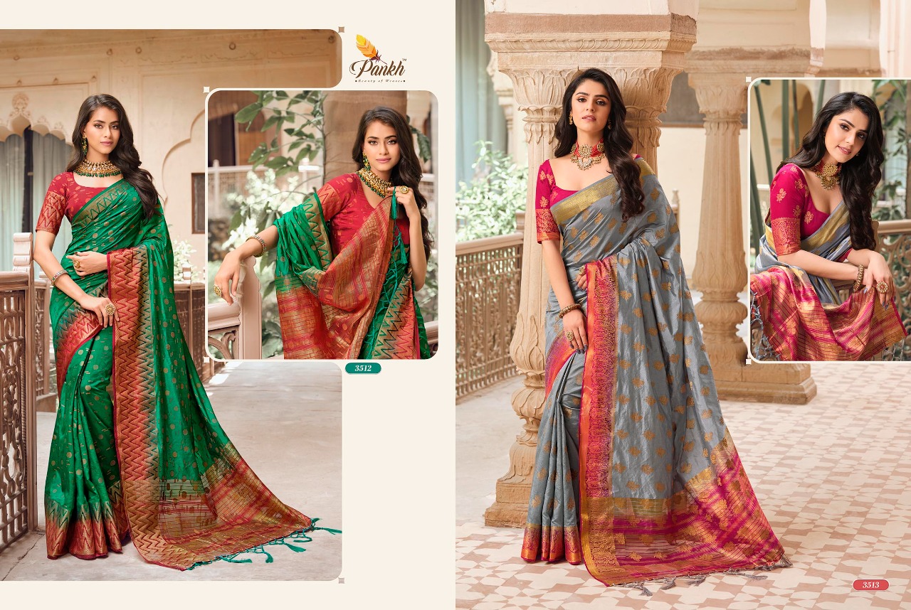 pink lotus pankh ruchi silk vol 3 raw silk elegant saree catalog