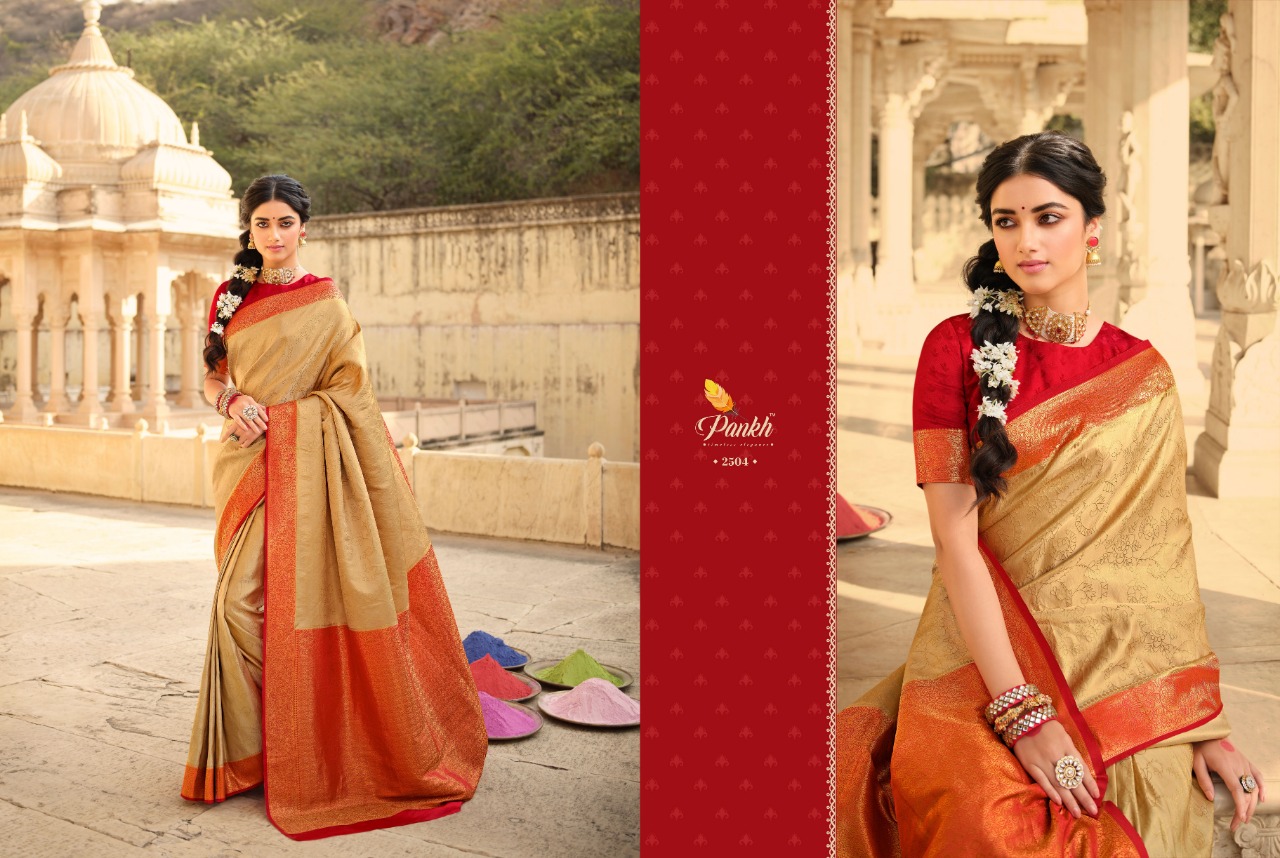 pink lotus pankh sakshi silk satin gorgeous look saree catalog