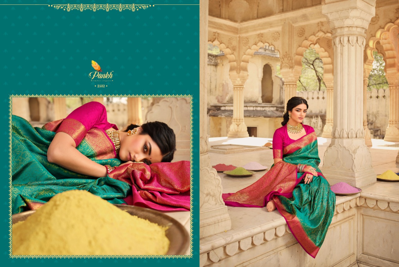 pink lotus pankh sakshi silk satin gorgeous look saree catalog