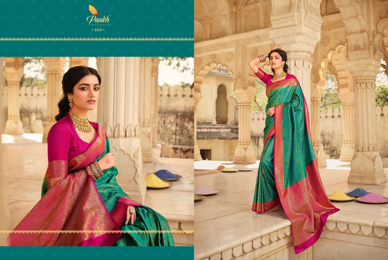 pink lotus pankh sakshi silk satin gorgeous look saree catalog