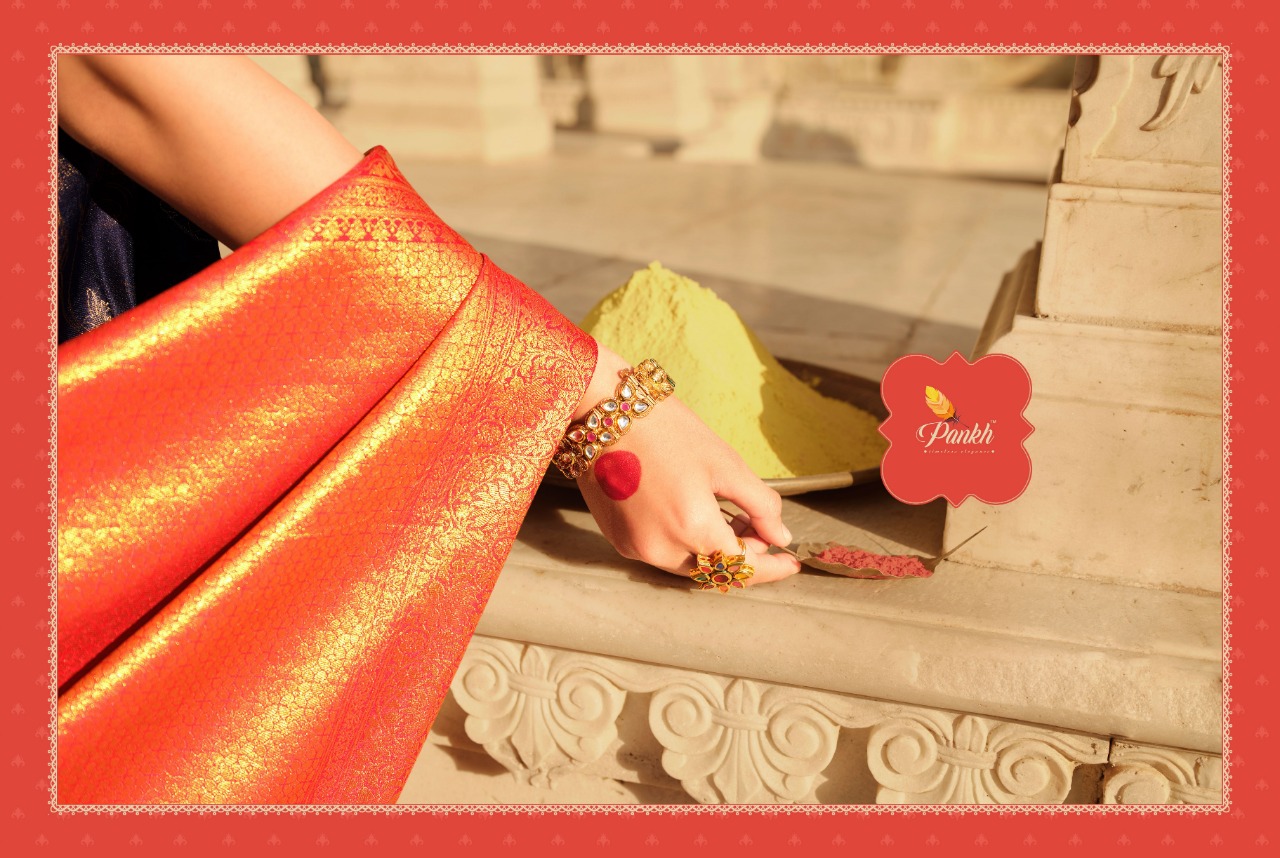 pink lotus pankh sakshi silk satin gorgeous look saree catalog