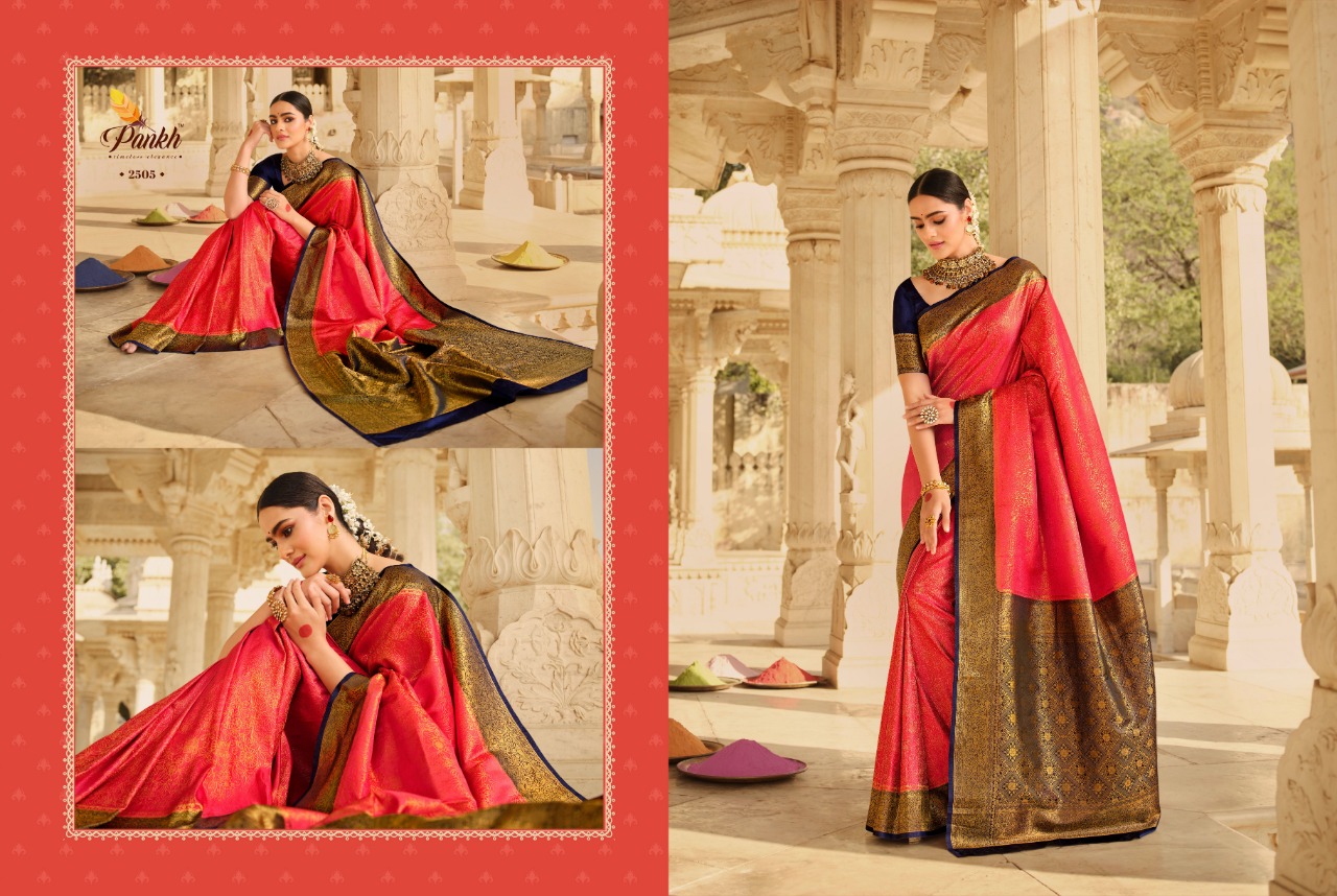 pink lotus pankh sakshi silk satin gorgeous look saree catalog