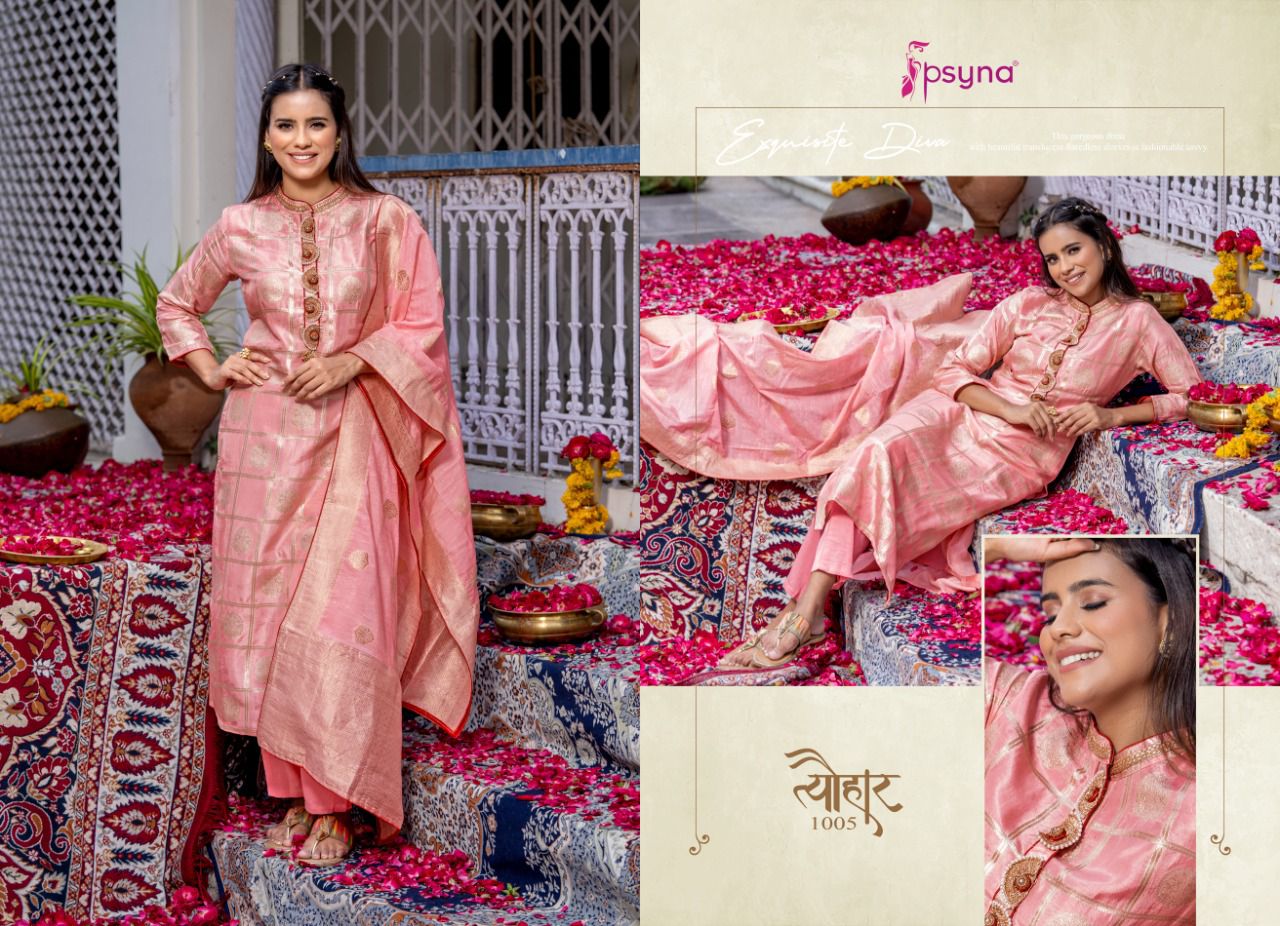 psyna tyohar vol 4  Jequard new and modern style top bottom with dupatta catalog