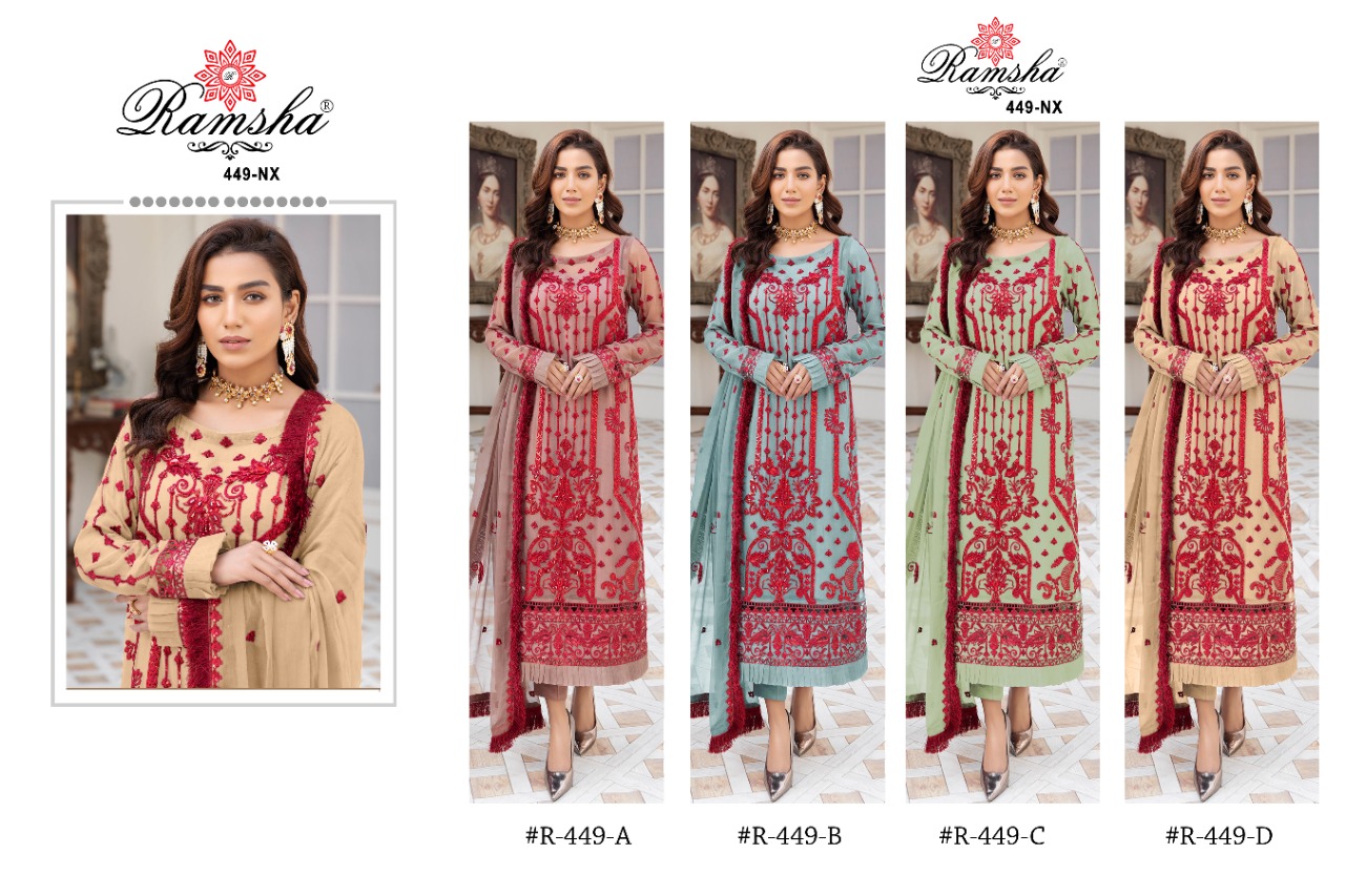 ramsha ramsha r 449 nx georget regal look salwar suit catalog