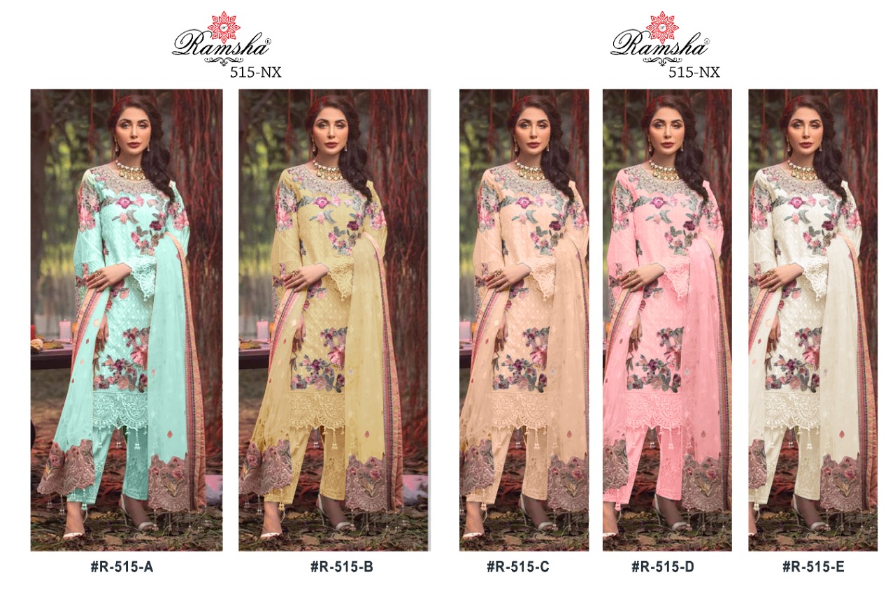 ramsha ramsha r 515 nx georgette regal look salwar suit catalog