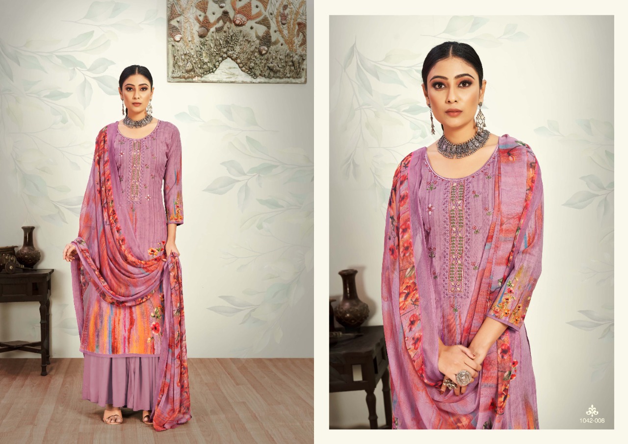 romani mareena cotton graceful print salwar suit catalog