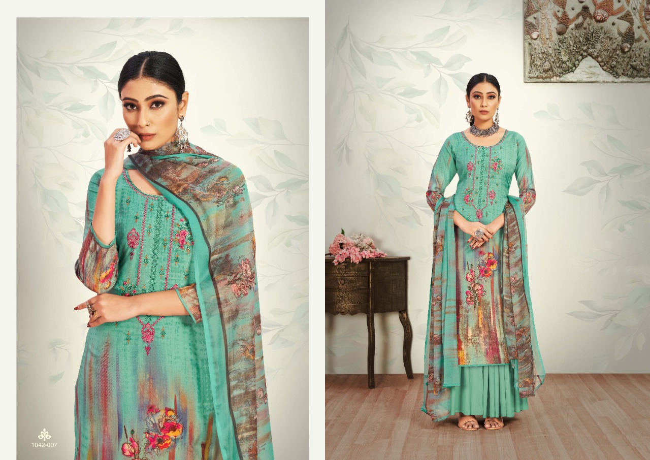 romani mareena cotton graceful print salwar suit catalog