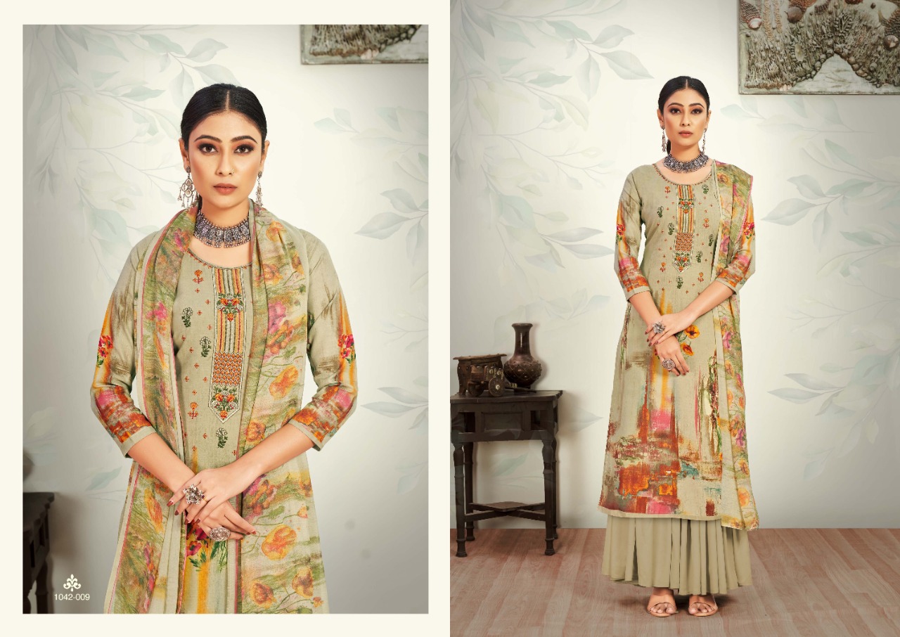 romani mareena cotton graceful print salwar suit catalog