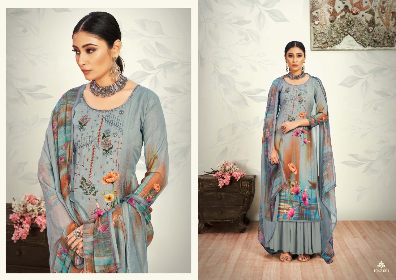 romani mareena cotton graceful print salwar suit catalog