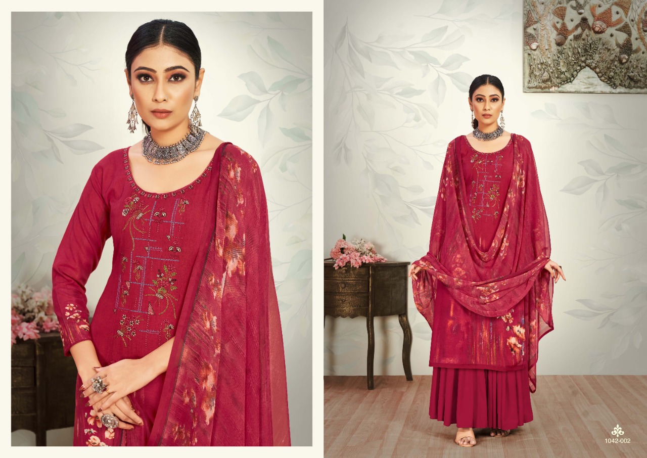 romani mareena cotton graceful print salwar suit catalog