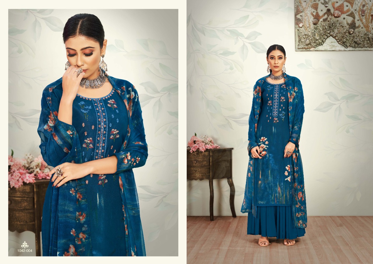 romani mareena cotton graceful print salwar suit catalog