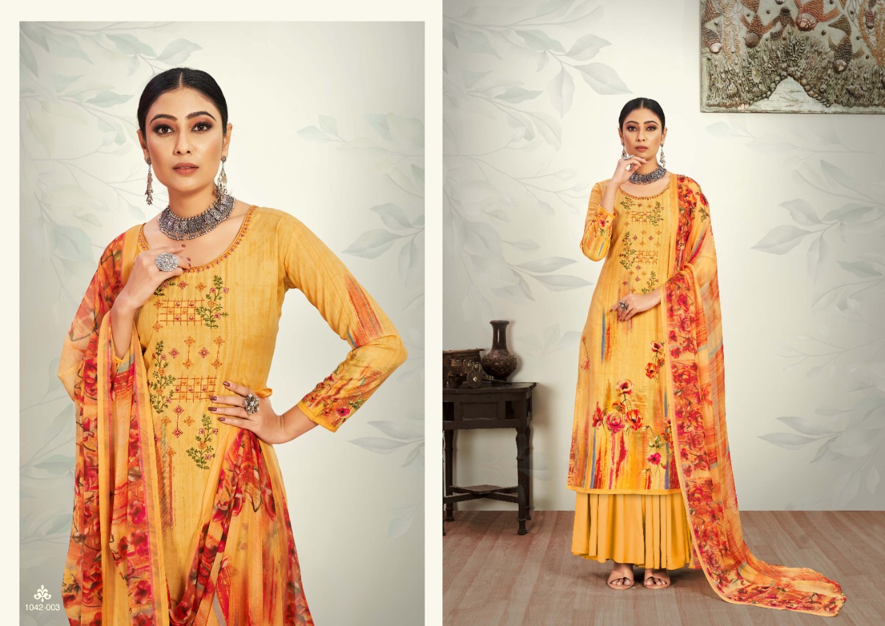 romani mareena cotton graceful print salwar suit catalog