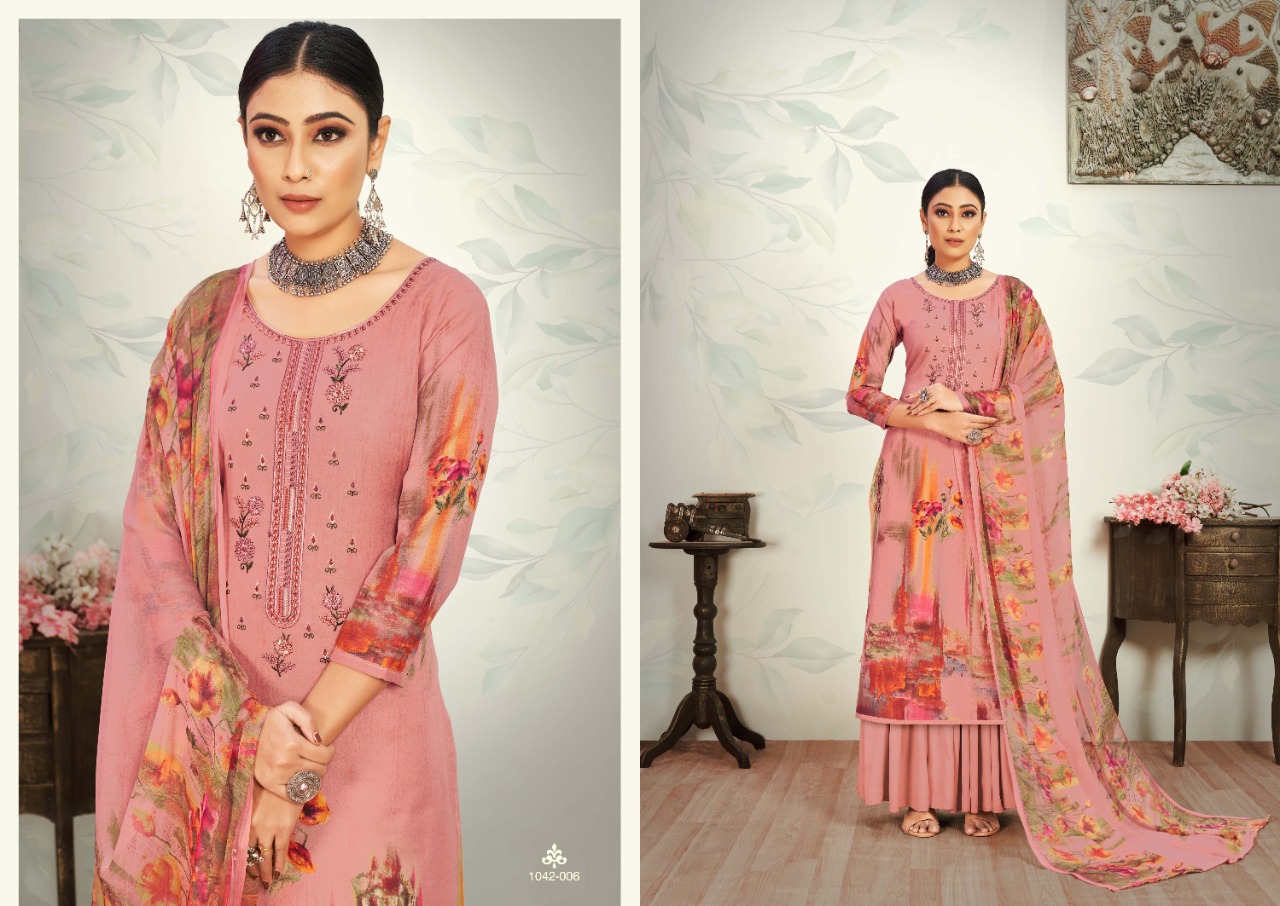 romani mareena cotton graceful print salwar suit catalog