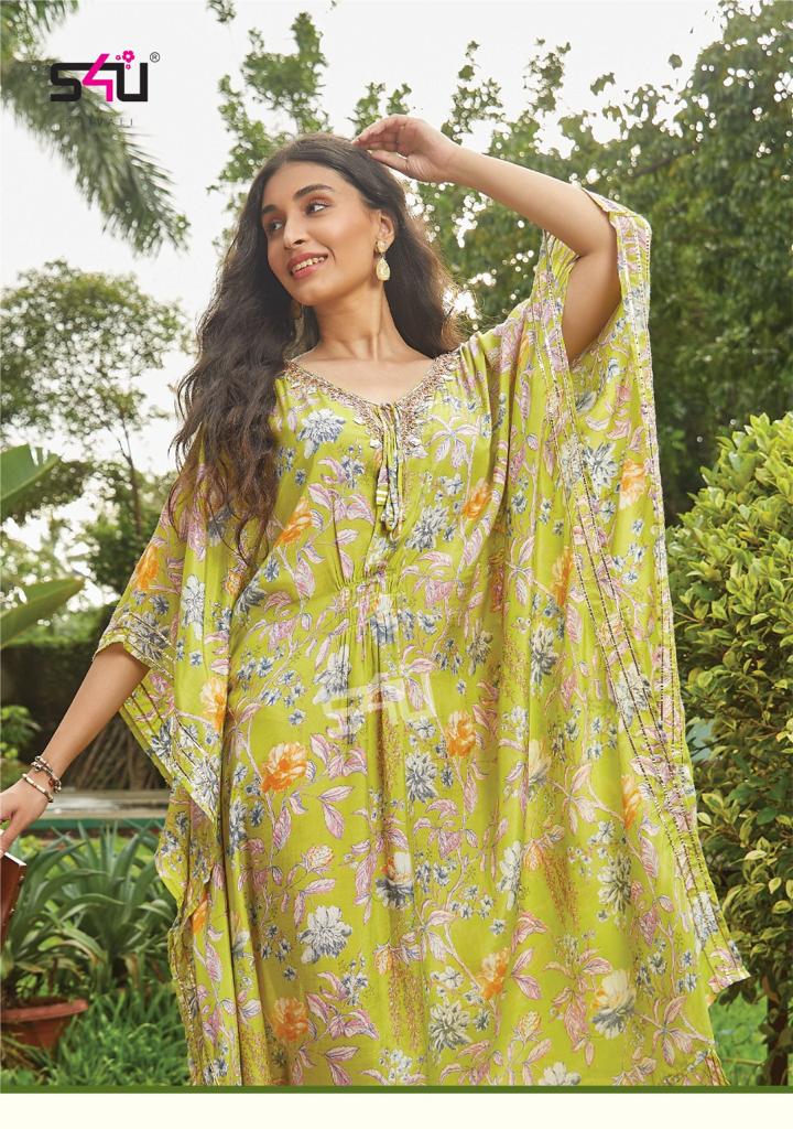 s4u tropical kaftans vol 2 fancy elegant kurti catalog