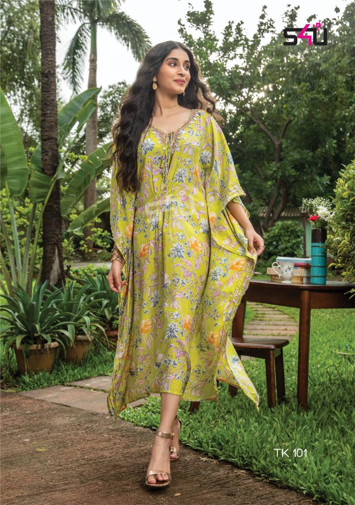 s4u tropical kaftans vol 2 fancy elegant kurti catalog