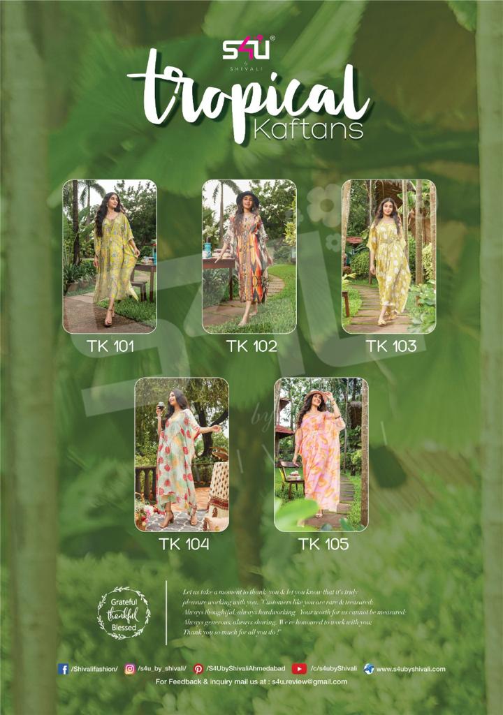 s4u tropical kaftans vol 2 fancy elegant kurti catalog