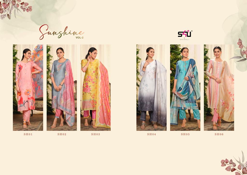 s4u sunshine vol 2 muslin new and modern style kurti catalog