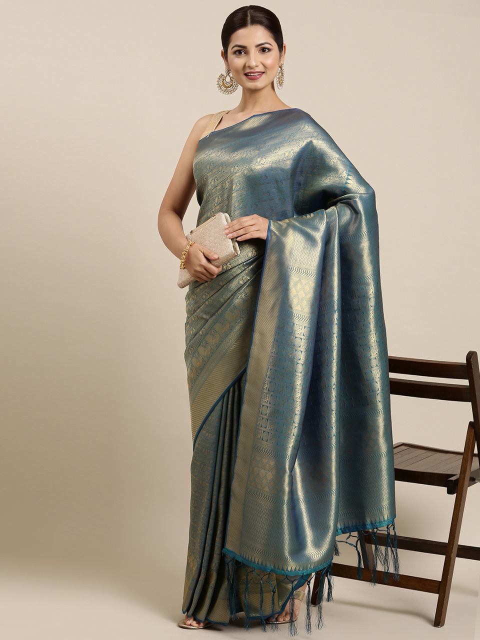 sangam print kandini silk Kanjeevaram Silk attractive look saree catalog