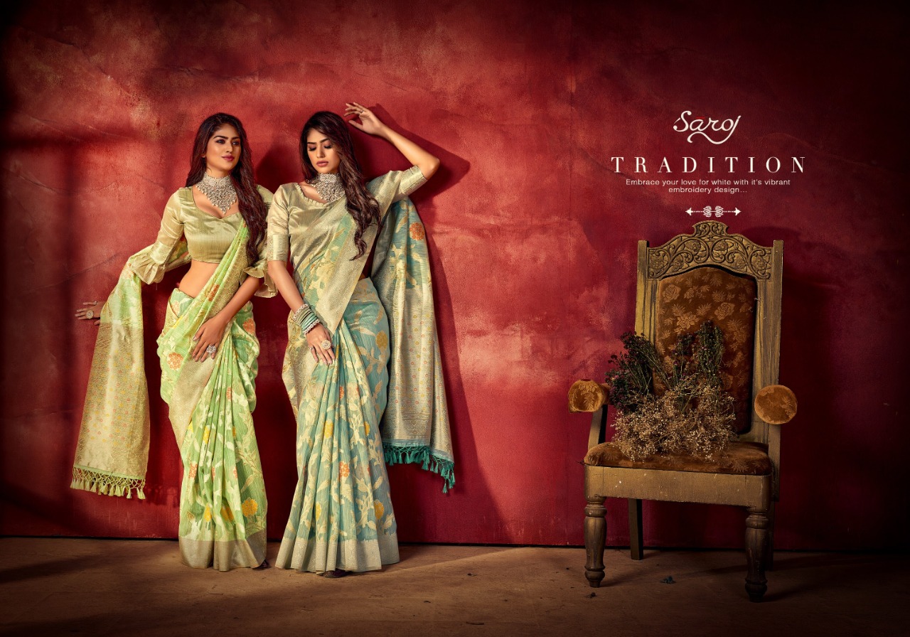 saroj saree Maniratna Vol 5 linen regal look saree catalog