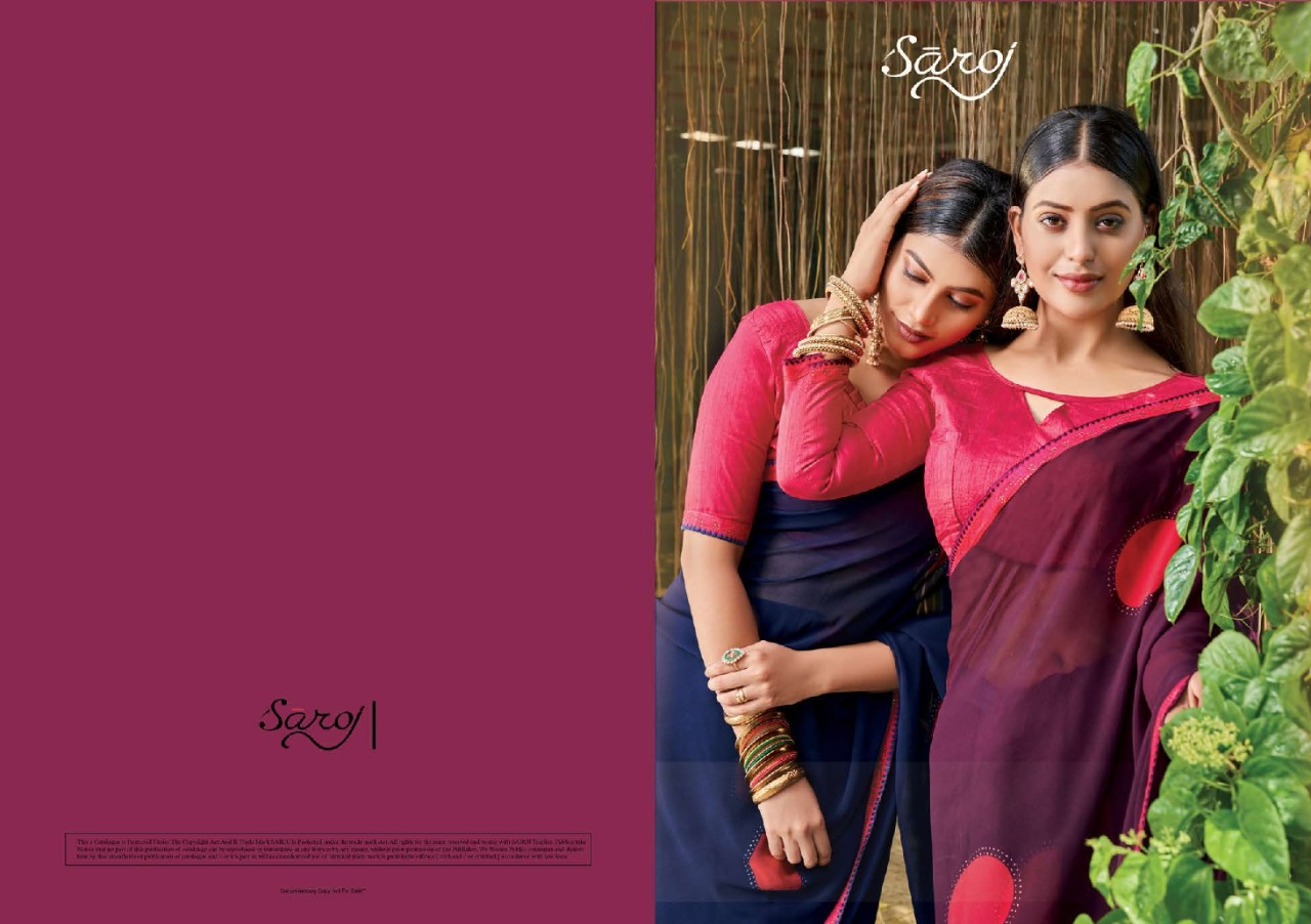 saroj saree nagme Georgette gorgeous print saree catalog