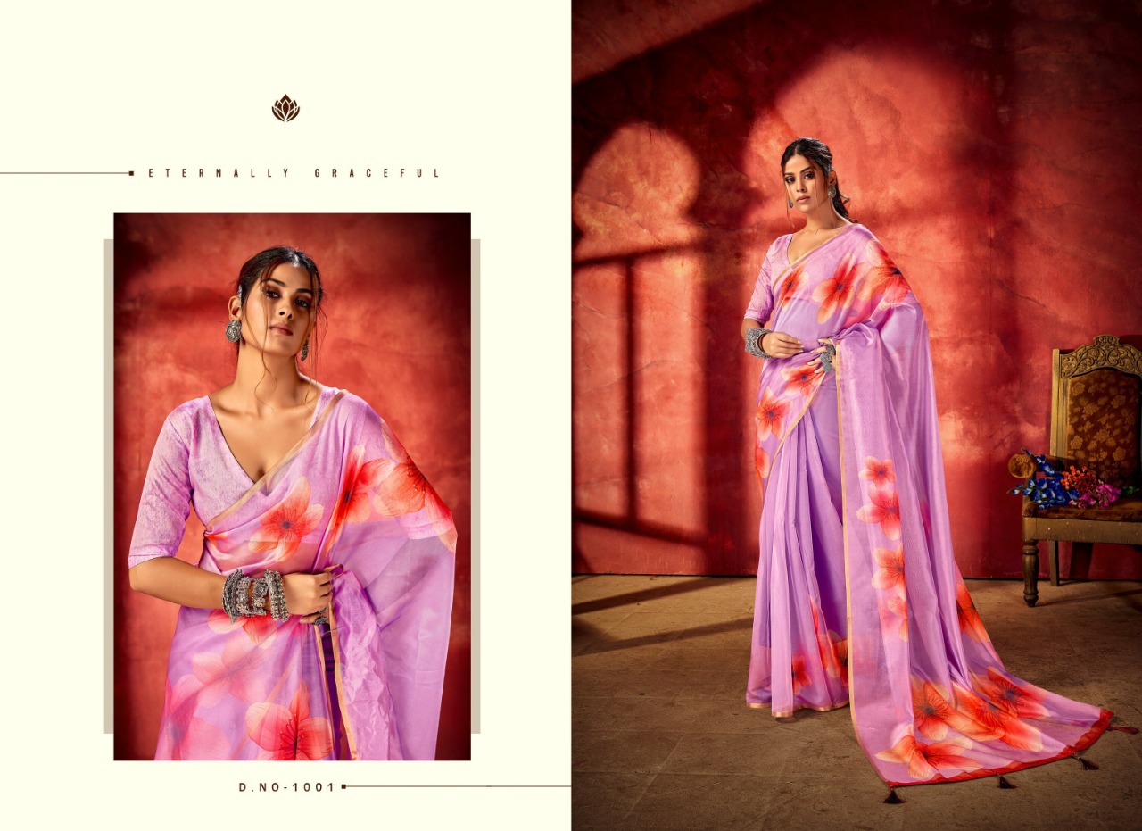 saroj saree Raaina organza regal look saree catalog