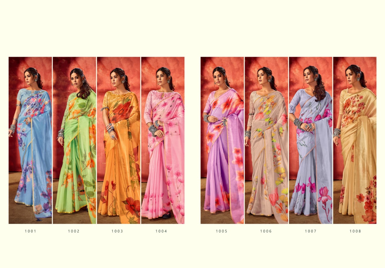 saroj saree Raaina organza regal look saree catalog