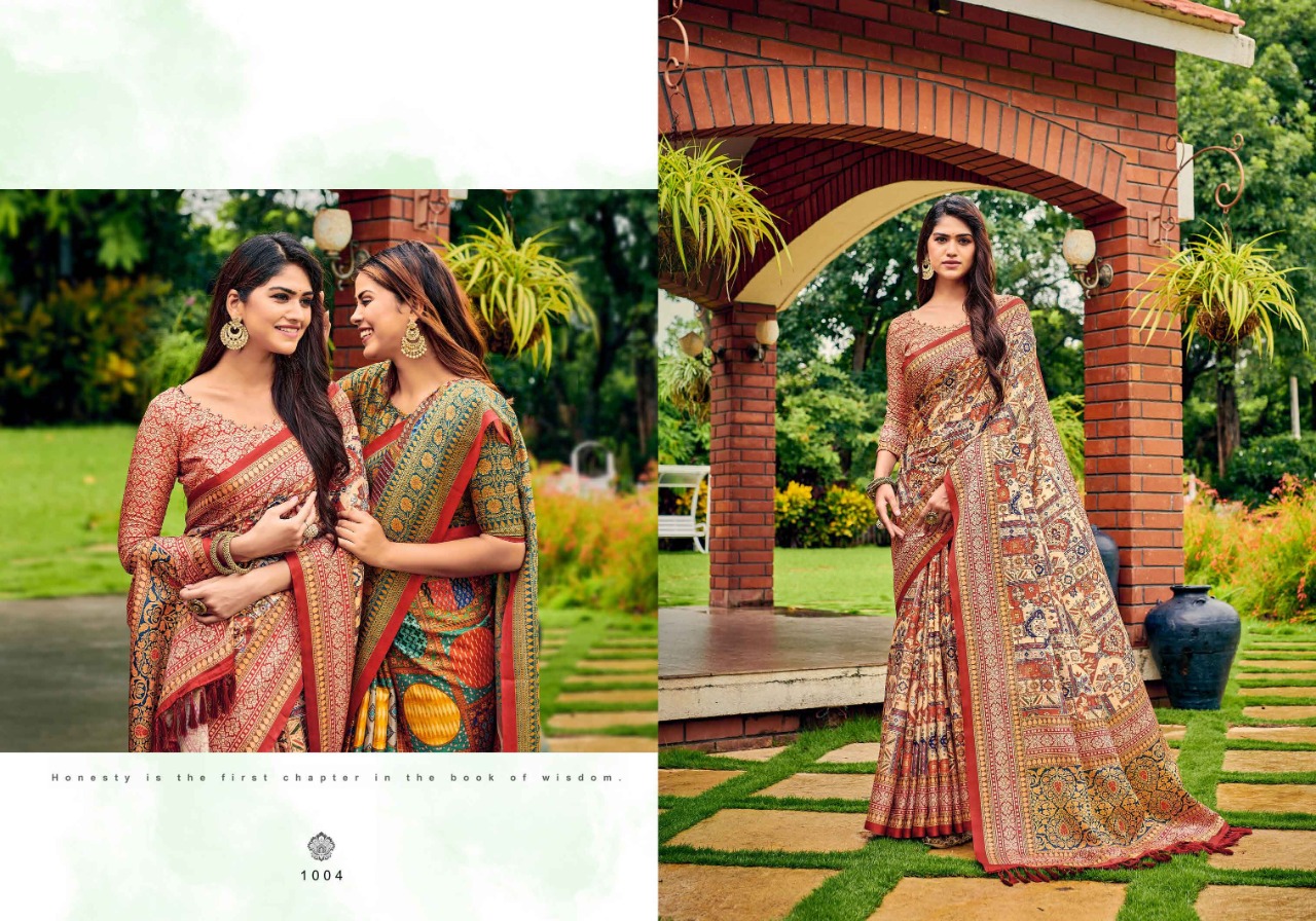 saroj saree riyasat Kattki Silk gorgeous print saree catalog