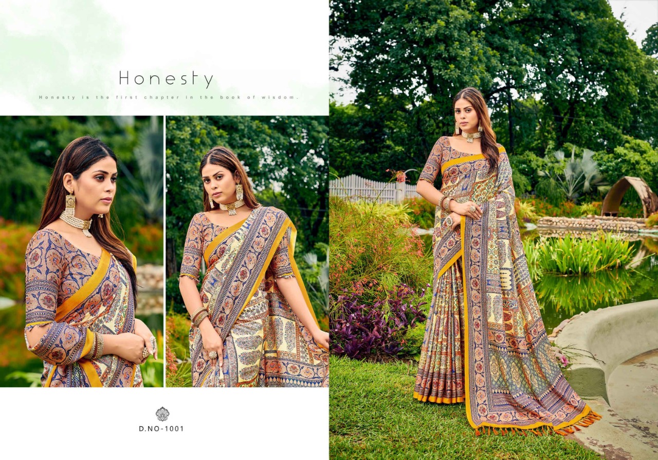 saroj saree riyasat Kattki Silk gorgeous print saree catalog