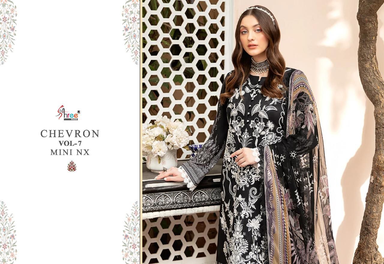 shree fab chevron vol 7 mini nx cotton astonishing salwar suit with siffon dupatta catalog