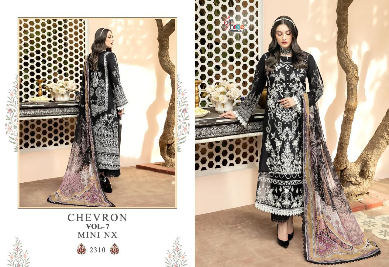 shree fab chevron vol 7 mini nx cotton astonishing salwar suit with siffon dupatta catalog