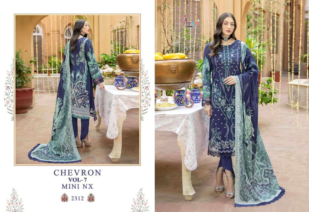 shree fab chevron vol 7 mini nx cotton astonishing salwar suit with siffon dupatta catalog