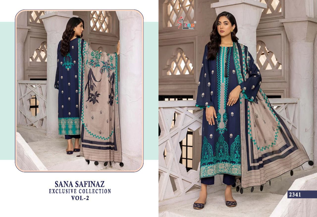 shree fab sana safinaz exclusive collection vol 02 cotton decent look salwar suit cotton dupatta catalog