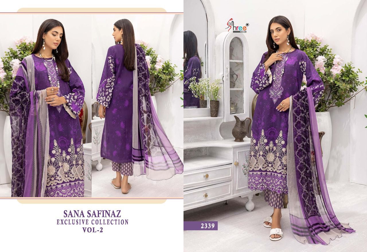 shree fab sana safinaz exclusive collection vol 02 cotton decent look salwar suit cotton dupatta catalog