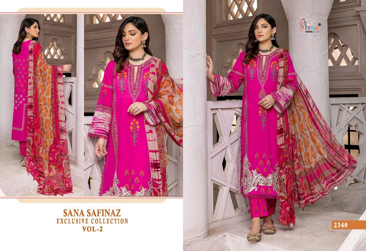 shree fab sana safinaz exclusive collection vol 02 cotton decent look salwar suit cotton dupatta catalog