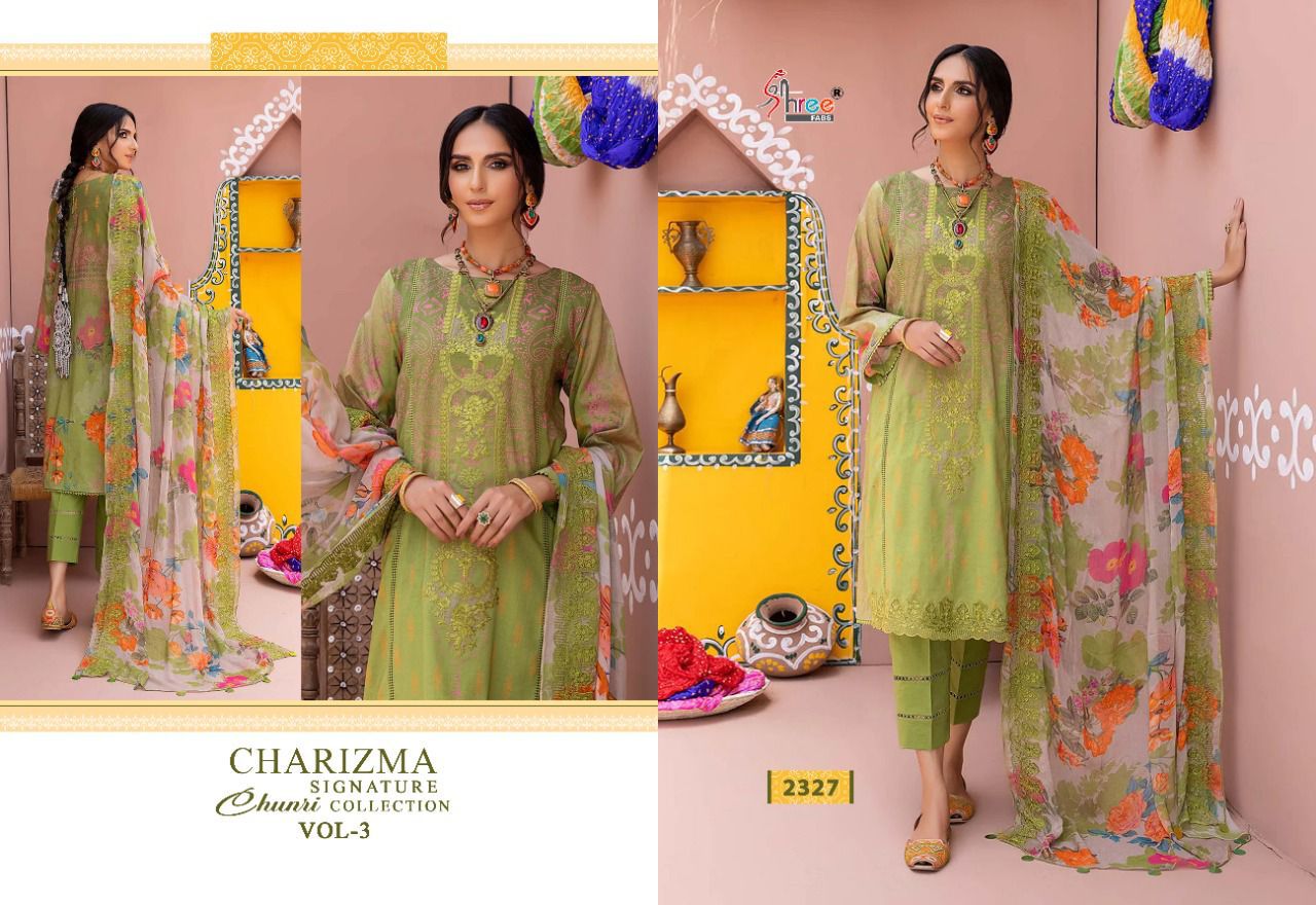 shree fabs Charizma chunri collection vol 3 lawn cotton salwar suit with chiffon dupatta catalog