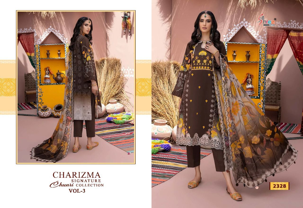 shree fabs Charizma chunri collection vol 3 lawn cotton salwar suit with chiffon dupatta catalog