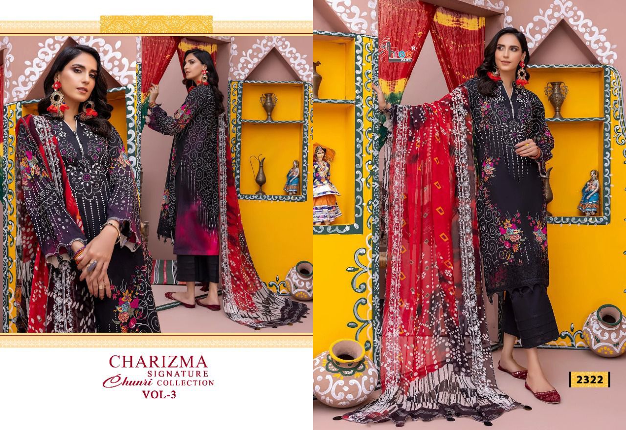 shree fabs Charizma chunri collection vol 3 lawn cotton salwar suit with chiffon dupatta catalog