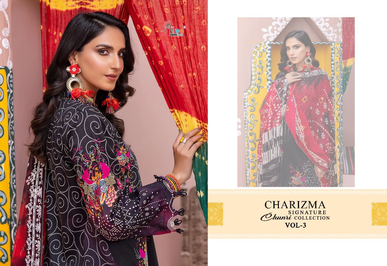 shree fabs Charizma chunri collection vol 3 lawn cotton salwar suit with chiffon dupatta catalog