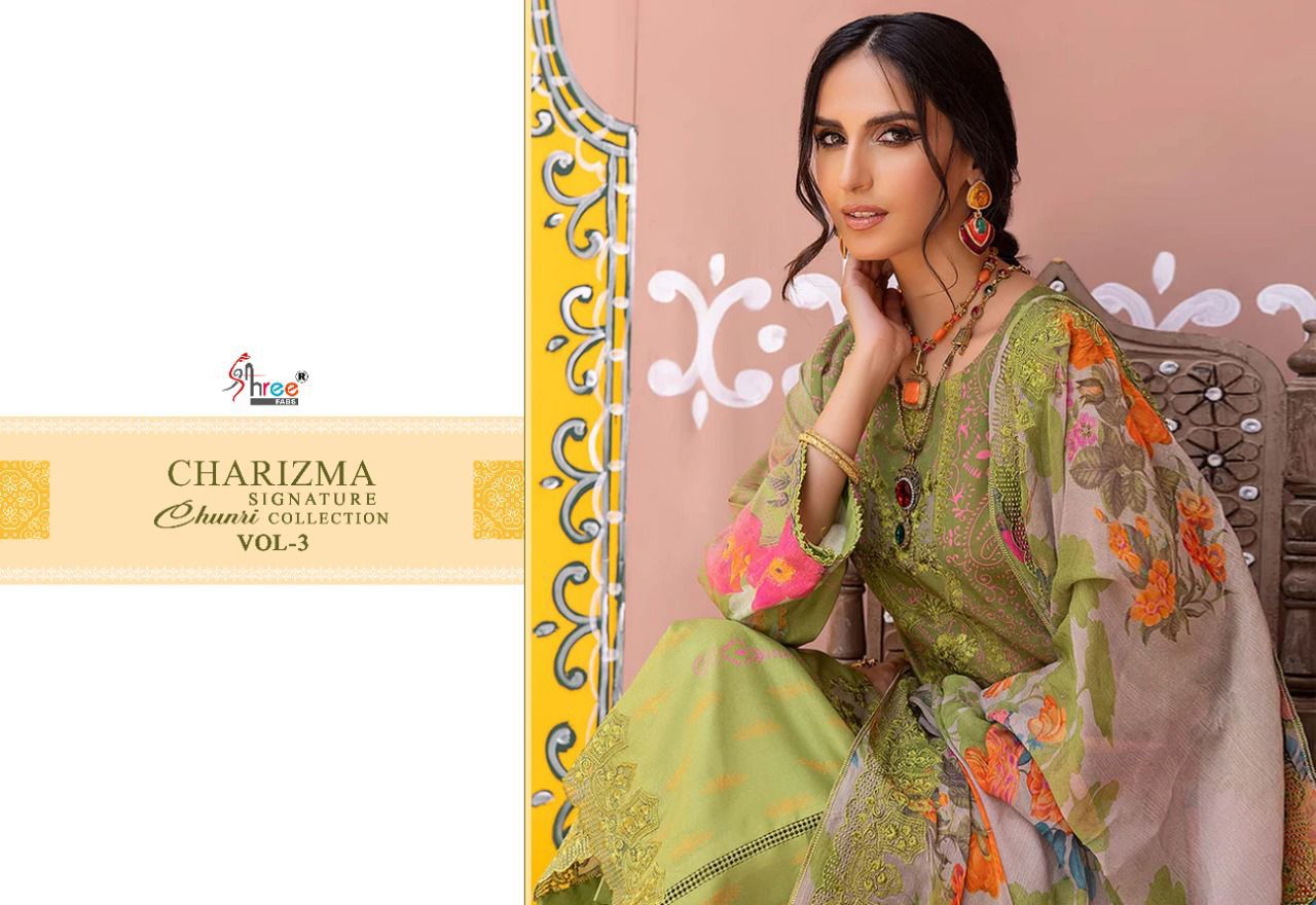 shree fabs Charizma chunri collection vol 3 lawn cotton salwar suit with chiffon dupatta catalog