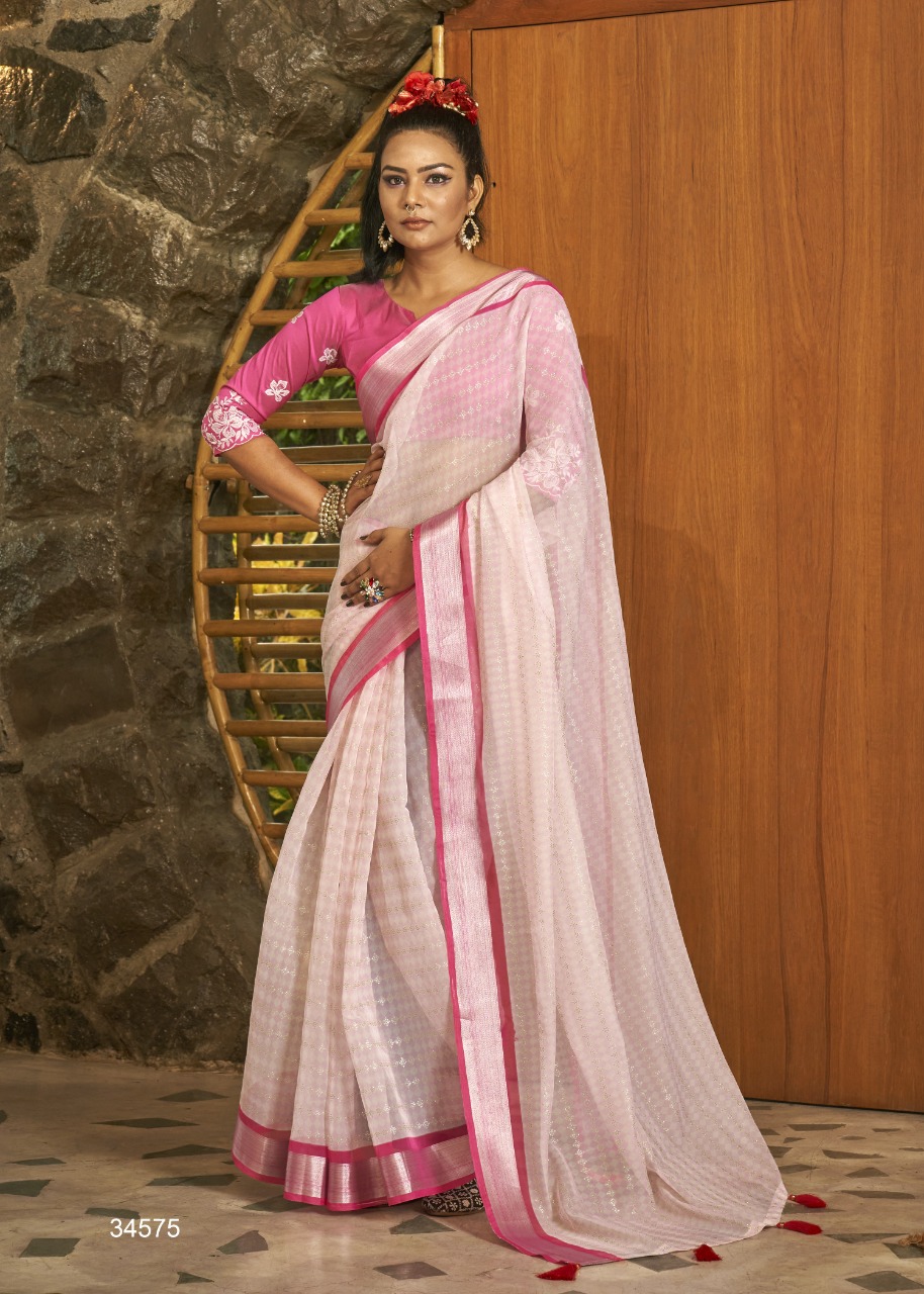 triveni iconic organza elegant look saree catalog