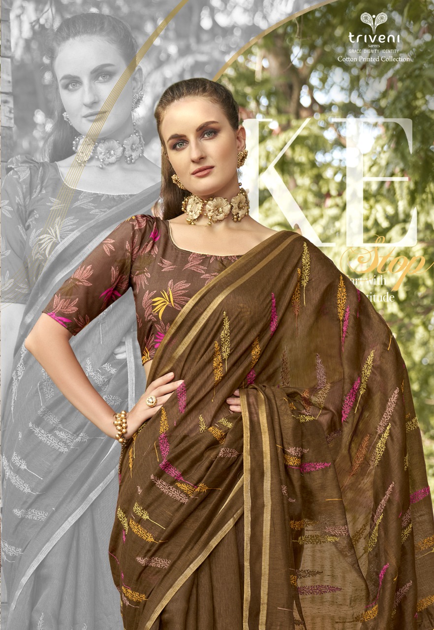 triveni saree navyposhak cotton exclusive print saree catalog