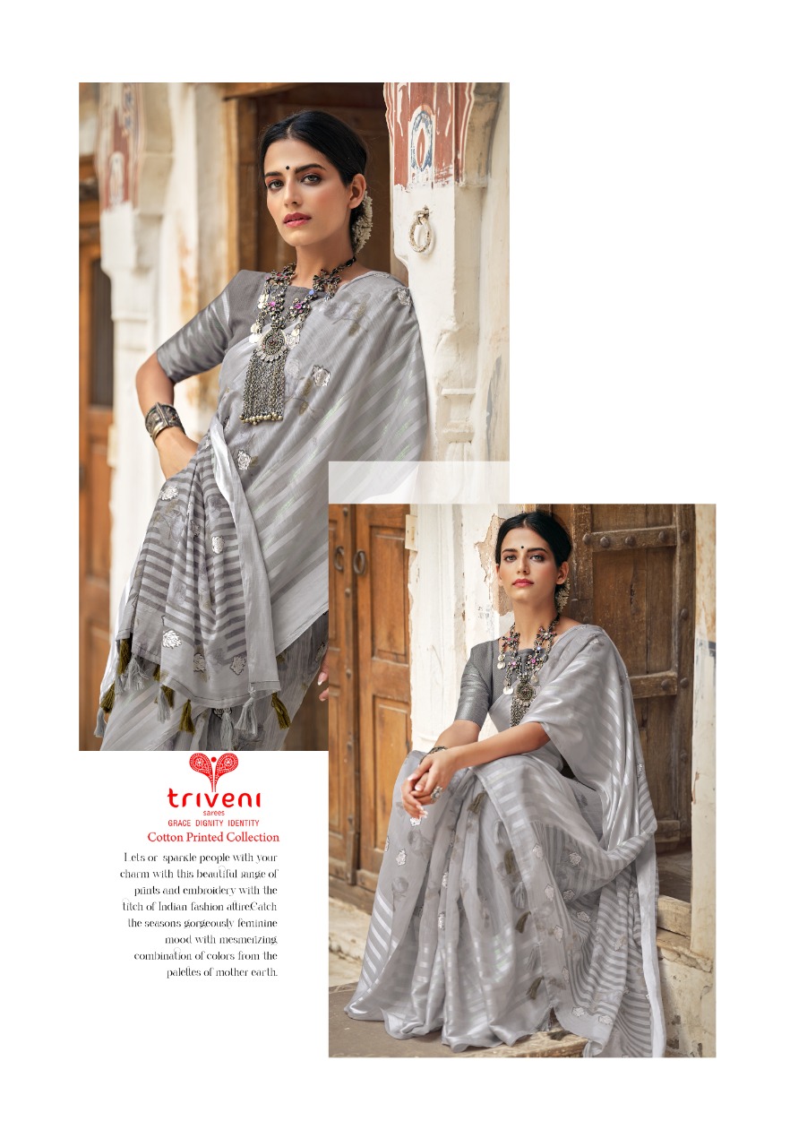 triveni saree peri peri cotton exclusive printed saree catalog