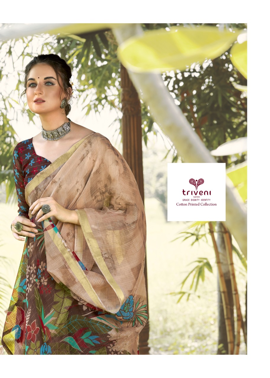 triveni saree prayosha cotton authentic fabric saree catalog