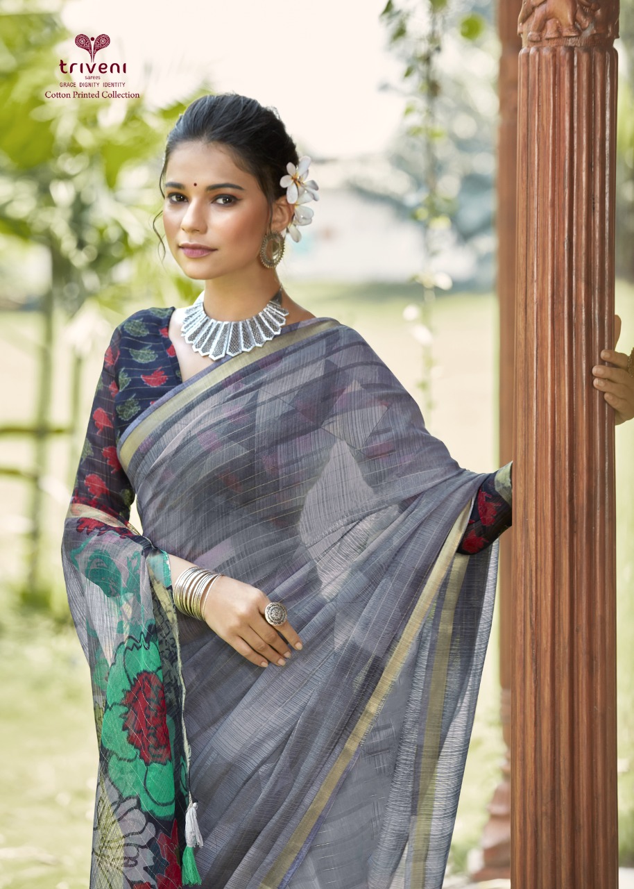 triveni saree prayosha cotton authentic fabric saree catalog