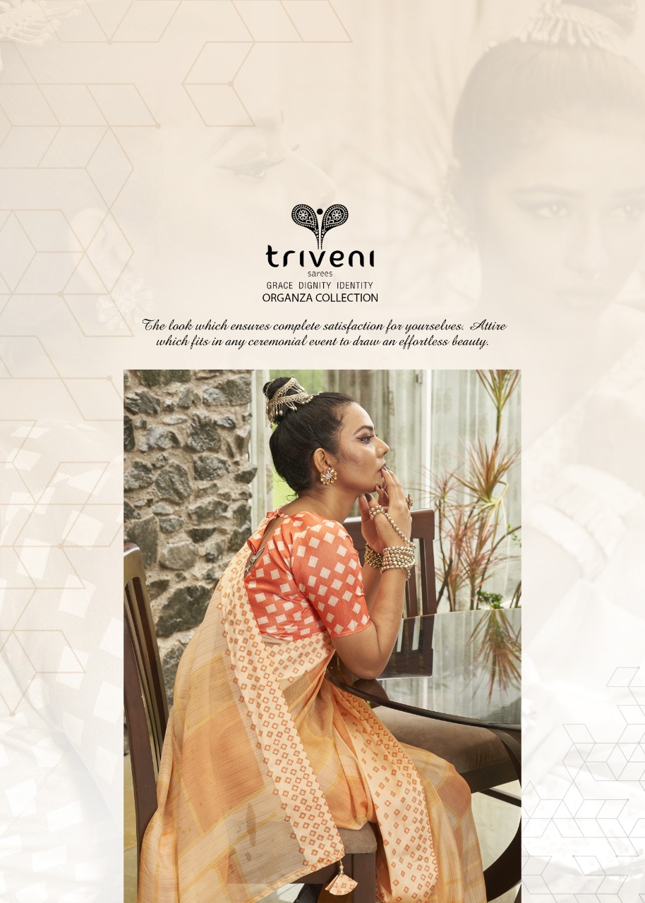 triveni saree saaz organza elegant saree catalog