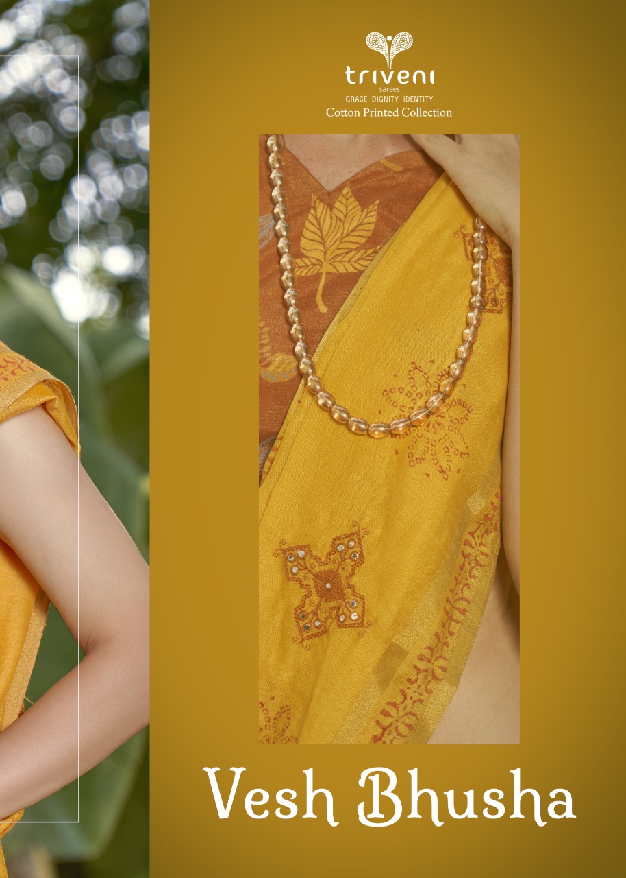 triveni saree vesh bhusha cotton authentic fabric saree catalog