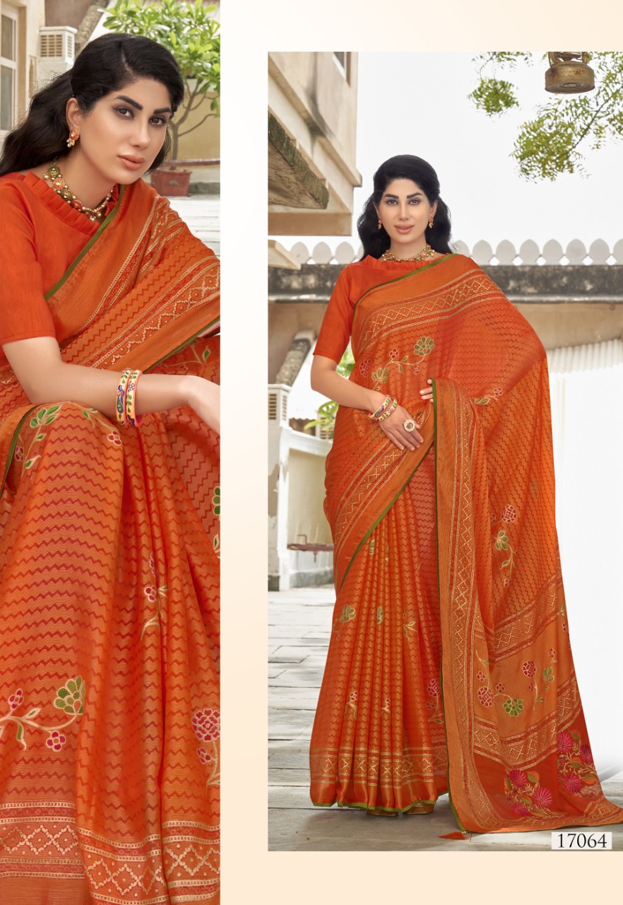 vallabhi print mirisha Brasso exclusive print saree catalog