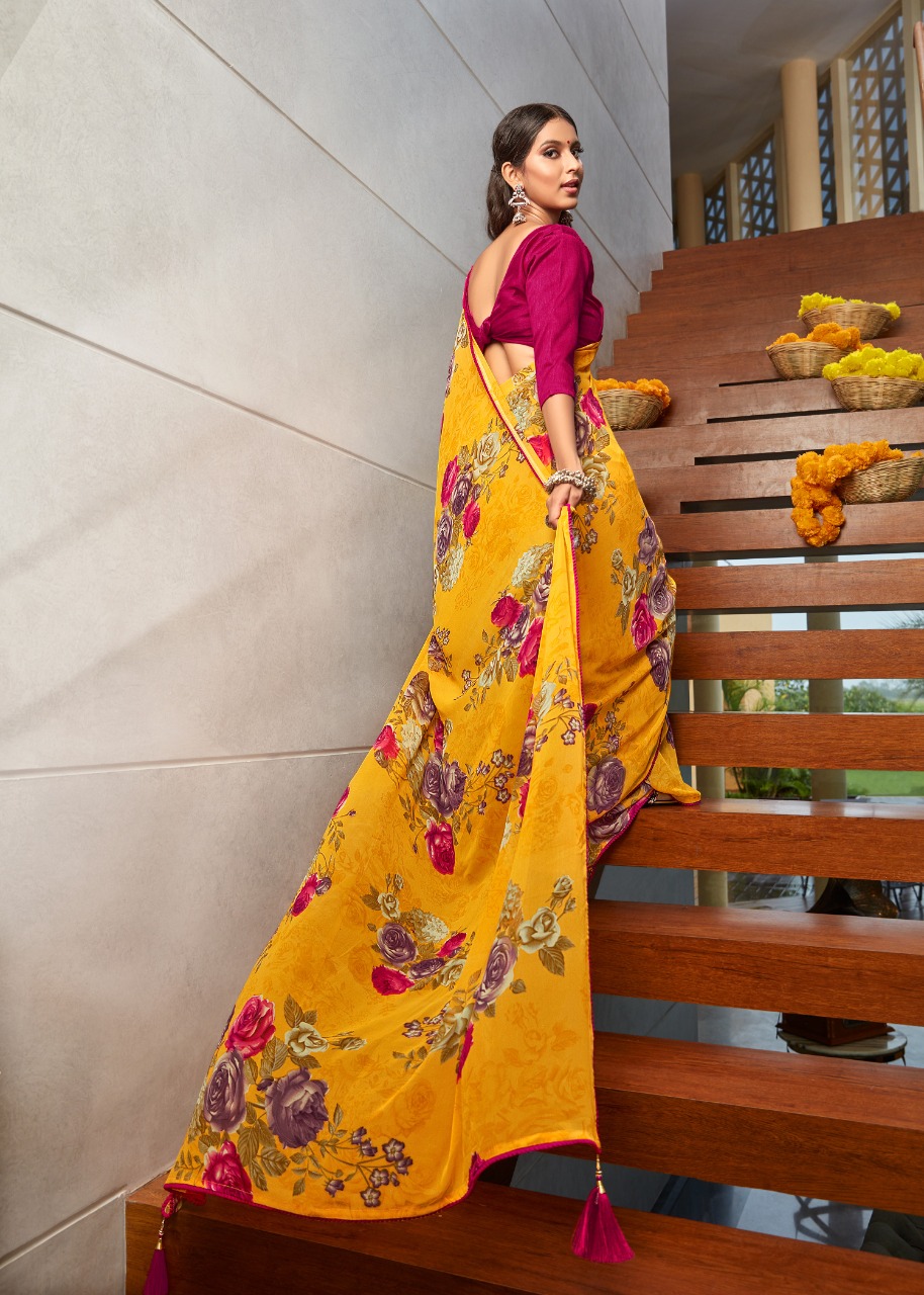 vallabhi print rambha Weightless Print elegant look saree catalog